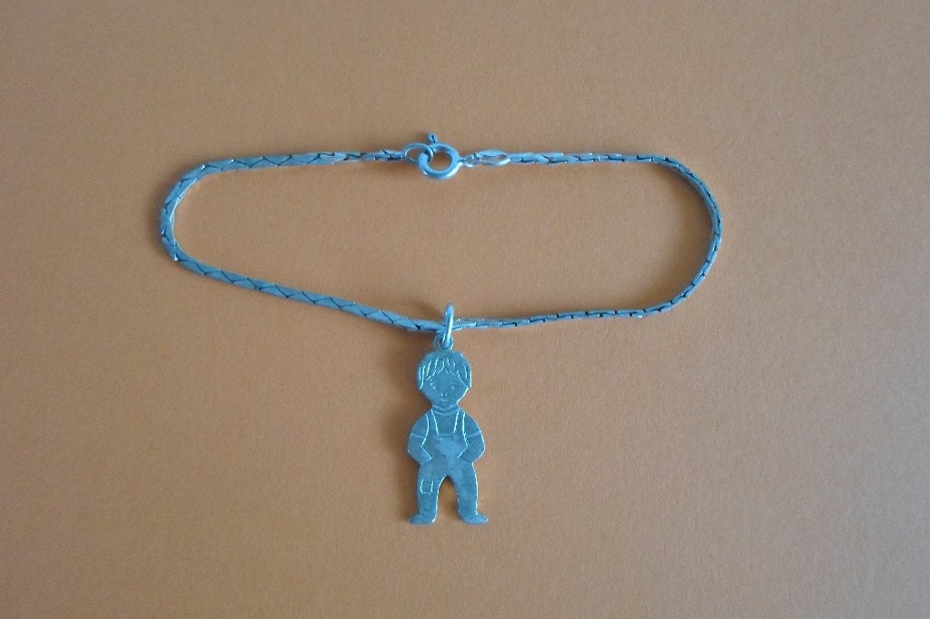 Armband Zilver Hanger Jongen, Sieraden, Tassen en Uiterlijk, Ophalen of Verzenden, Zo goed als nieuw, Zilver, Zilver