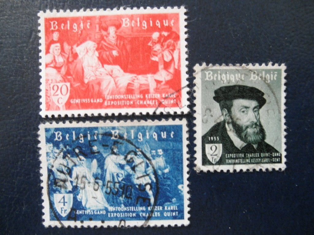 Postzegels België 1955 Karel V - cw. 1,30., Postzegels en Munten, Ophalen of Verzenden, Gestempeld