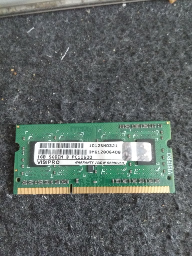 Visipro 1GB PC3-10600s DDR3, DDR3, Ophalen of Verzenden, Laptop, Gebruikt