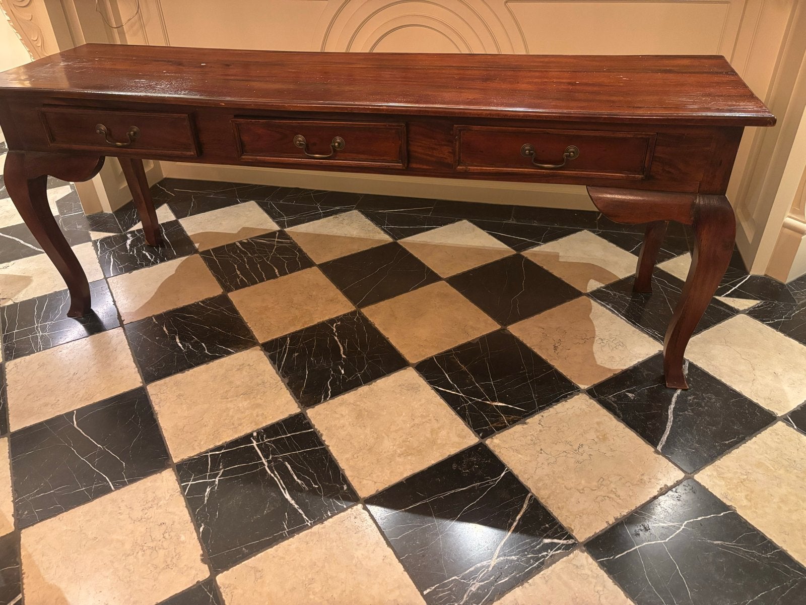 Elegante lage Houten Sidetable met Lades, Ophalen, Gebruikt, 150 tot 200 cm, Overige houtsoorten