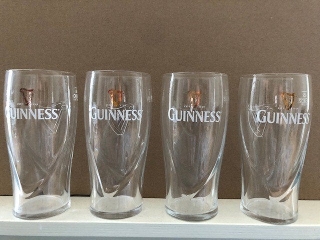 4 originele Guinness glazen, Ophalen, Zo goed als nieuw, Overige typen