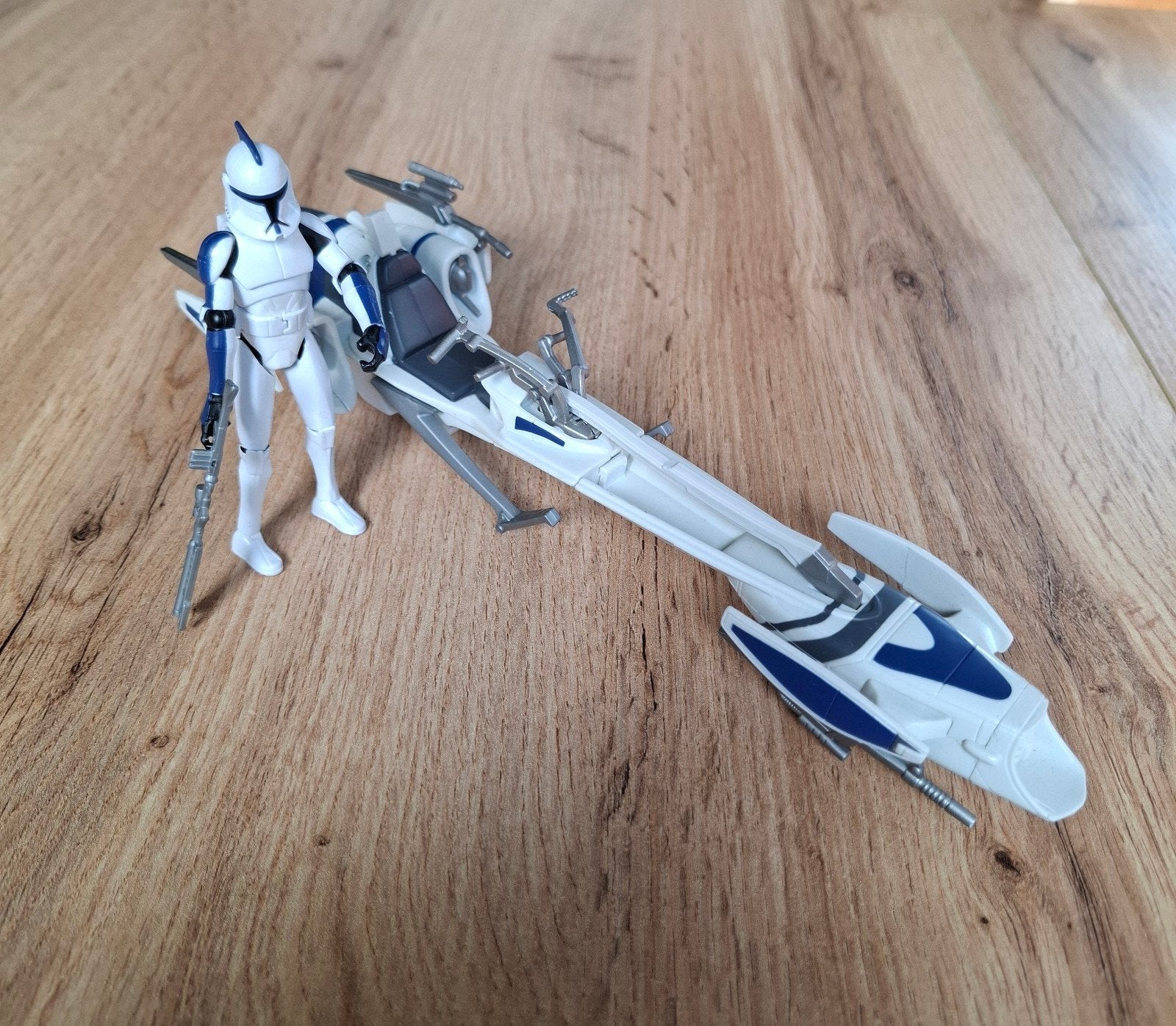 Vintage Star Wars Clone Trooper & Speeder voor verzamelaar, Ophalen of Verzenden, Actiefiguurtje
