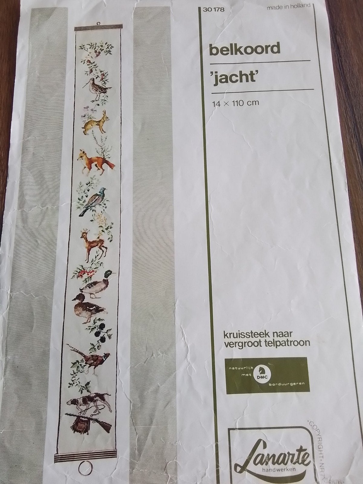 Borduurpatroon van lanarte met restgaren, bellekoord jacht, Hobby en Vrije tijd, Borduren en Borduurmachines, Ophalen of Verzenden