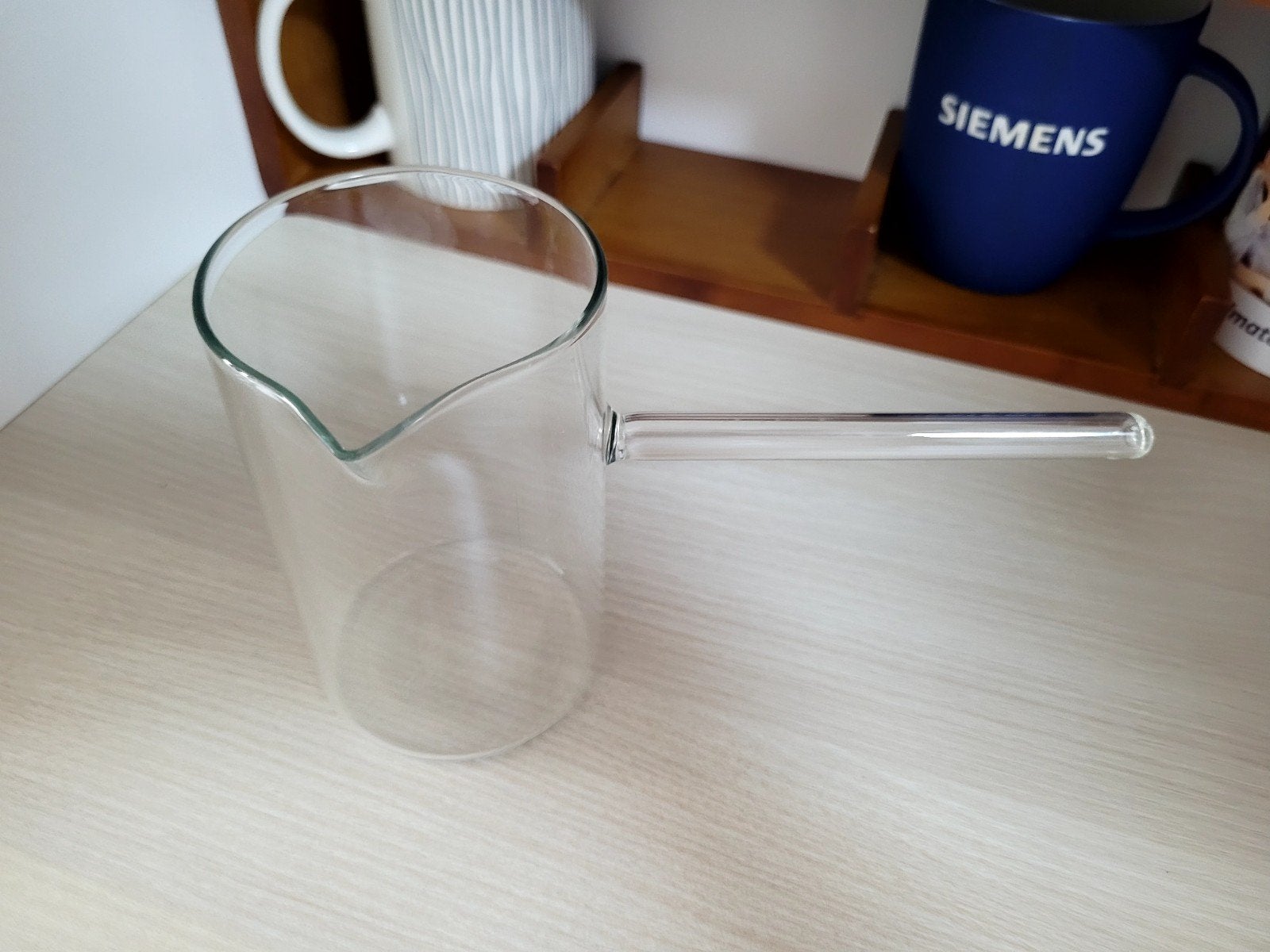 Glazen sauspan met lange steel - hittebestendig, Ophalen, Overige merken, Glas, Overige typen