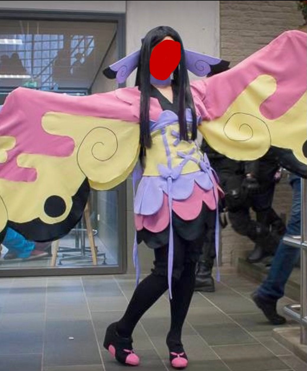 Cosplay pruik zwart Lucaille, Ophalen of Verzenden, Zo goed als nieuw, Pruik of Haarverlenging