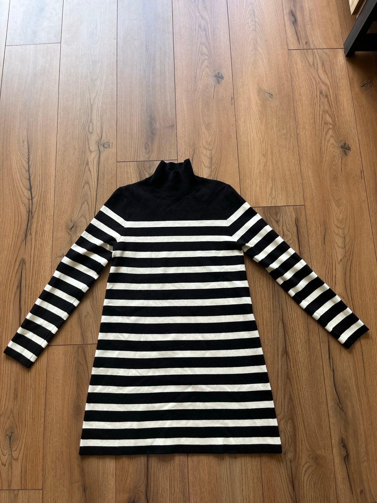 Zara gestreepte coltrui jurk - Zwart/Wit, Maat 38/40 (M), Zwart, Ophalen of Verzenden, Zo goed als nieuw