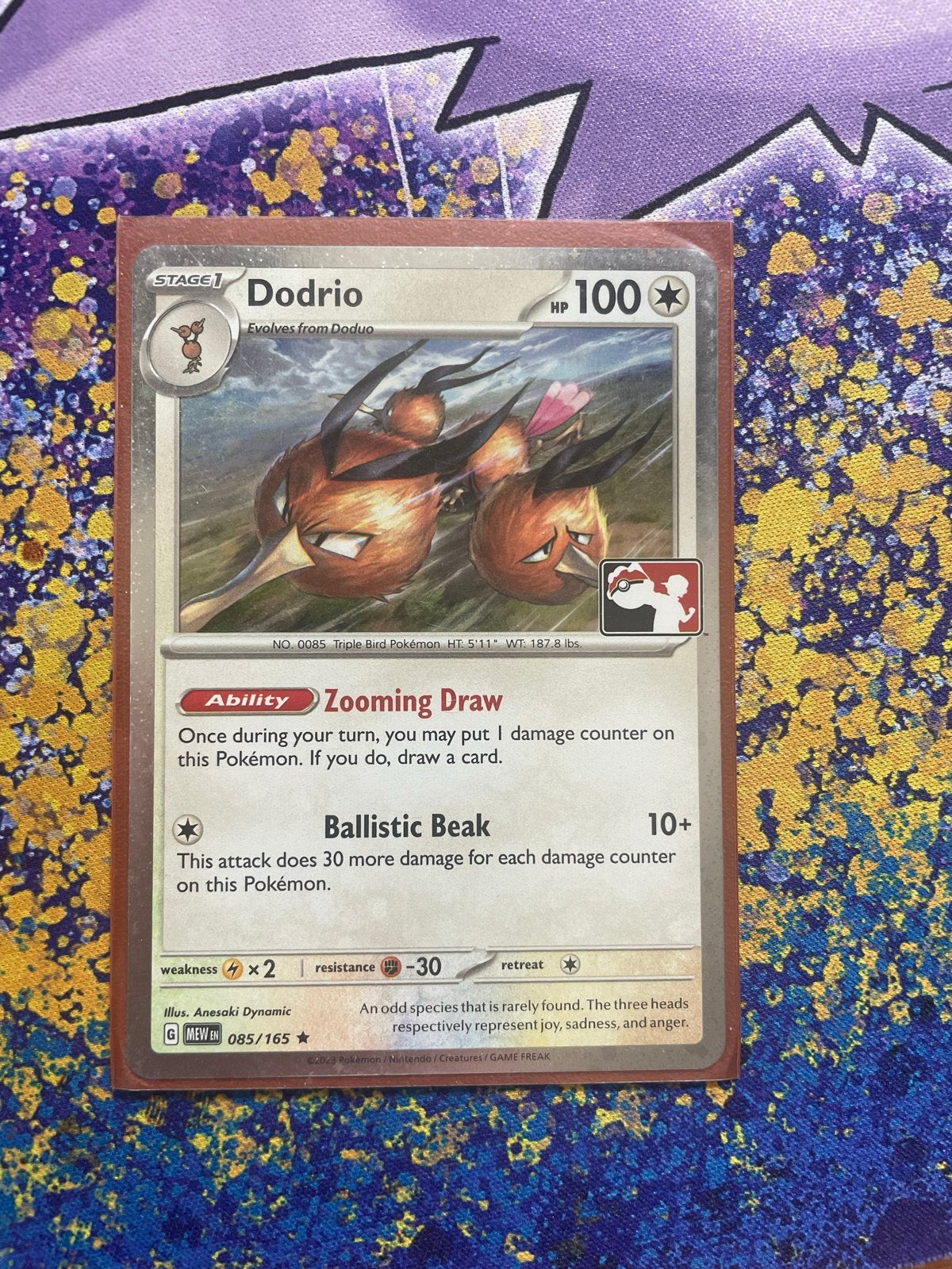 Dodrio Pokémon kaart - 085/165  Stamped, Ophalen of Verzenden, Zo goed als nieuw, Losse kaart, Foil