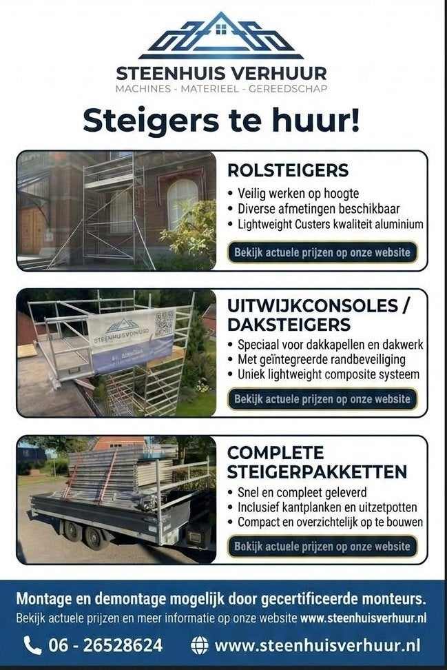 Rolsteiger/steiger verhuur Noord Nederland, Ophalen, Nieuw
