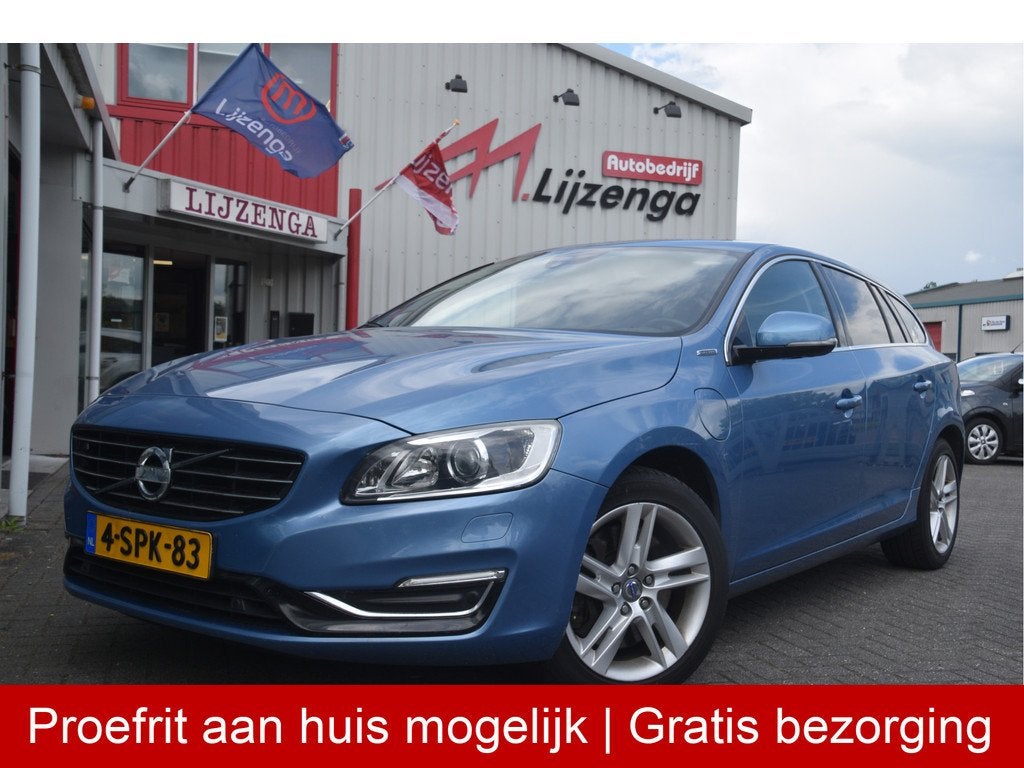 Volvo V60 2.4 D6 AWD Plug-In Hybrid Summum Navi | Leer | Cli, Auto's, Volvo, Automaat, Zwart, Blauw, Overige brandstoffen