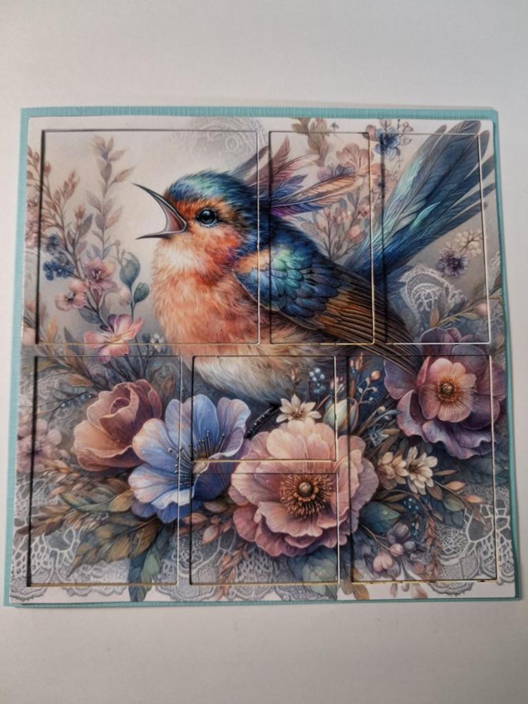 Dieptekaart vogel met bloemen, Ophalen of Verzenden, Overige thema's