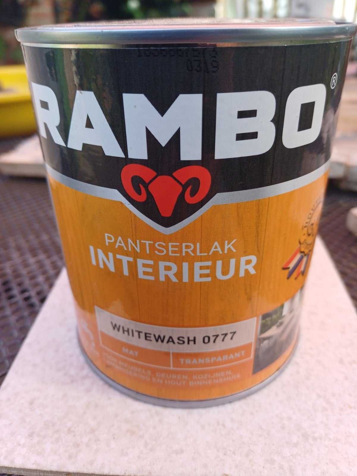 Rambo pantserlak interieur whitewash 0777, Doe-het-zelf en Verbouw, Schildersmaterialen, Ophalen, Nieuw