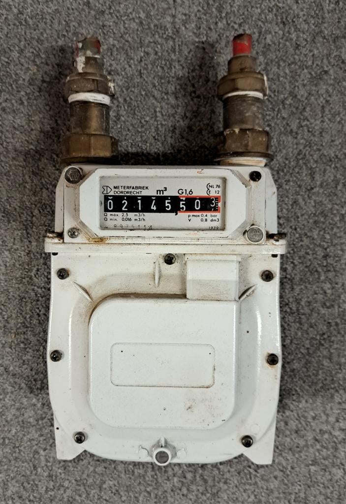 Gasmeter, tussenmeter Fabriek Dordrecht., Gebruikt, Onbekend, Ophalen of Verzenden, Onbekend