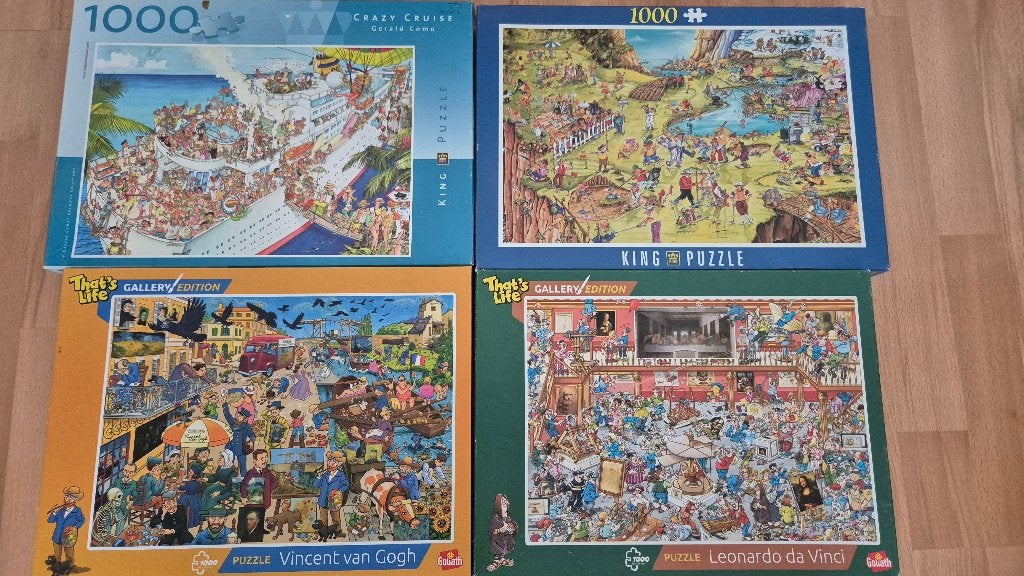 4 puzzels + gratis kruidvat puzzel (compleet), Ophalen of Verzenden, 500 t/m 1500 stukjes, Zo goed als nieuw
