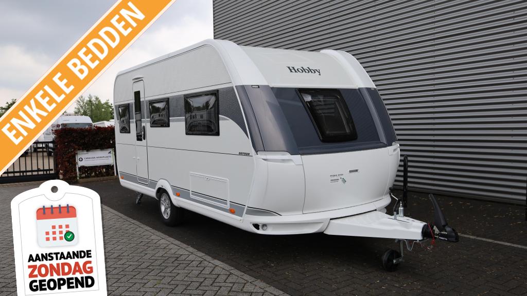 Hobby On Tour 460 DL 1500 kg + 2 enkele bedden, Caravans en Kamperen, Rondzit, Hobby, Bedrijf, Tot en met 3