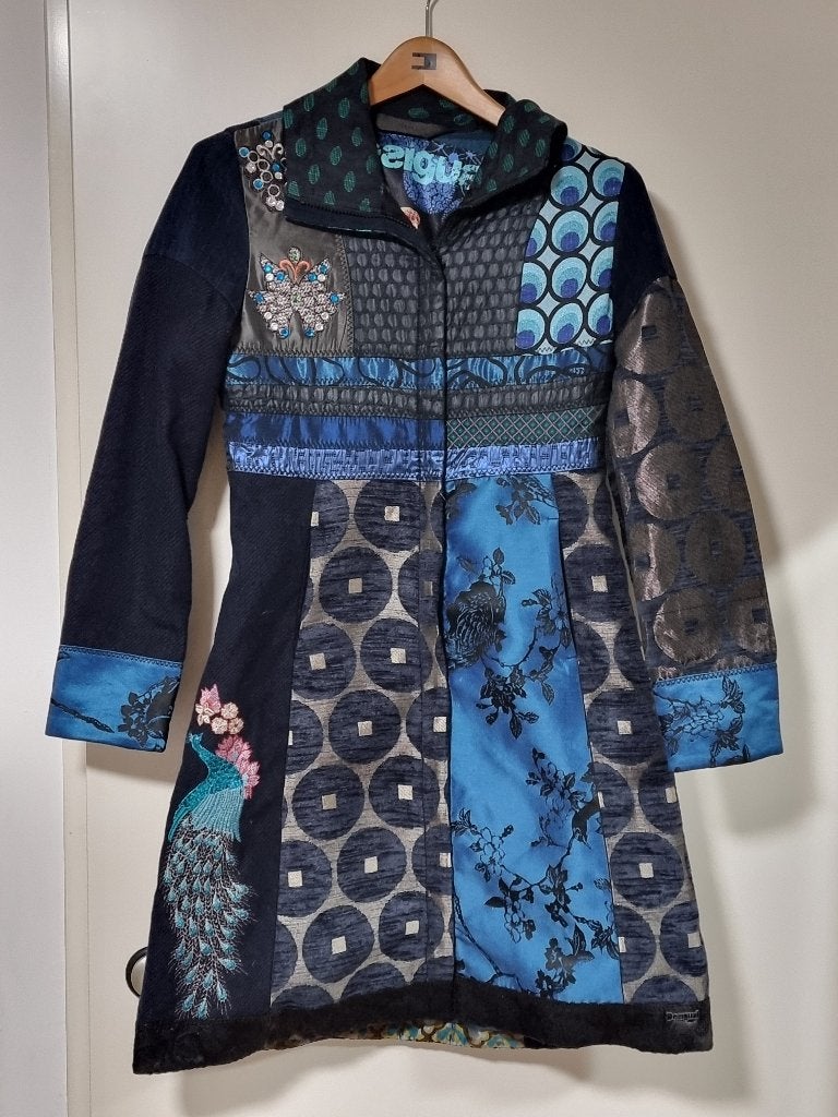 Desigual - Blauwe Jas, Maat 38/40 (M), Zo goed als nieuw, Desigual, Verzenden