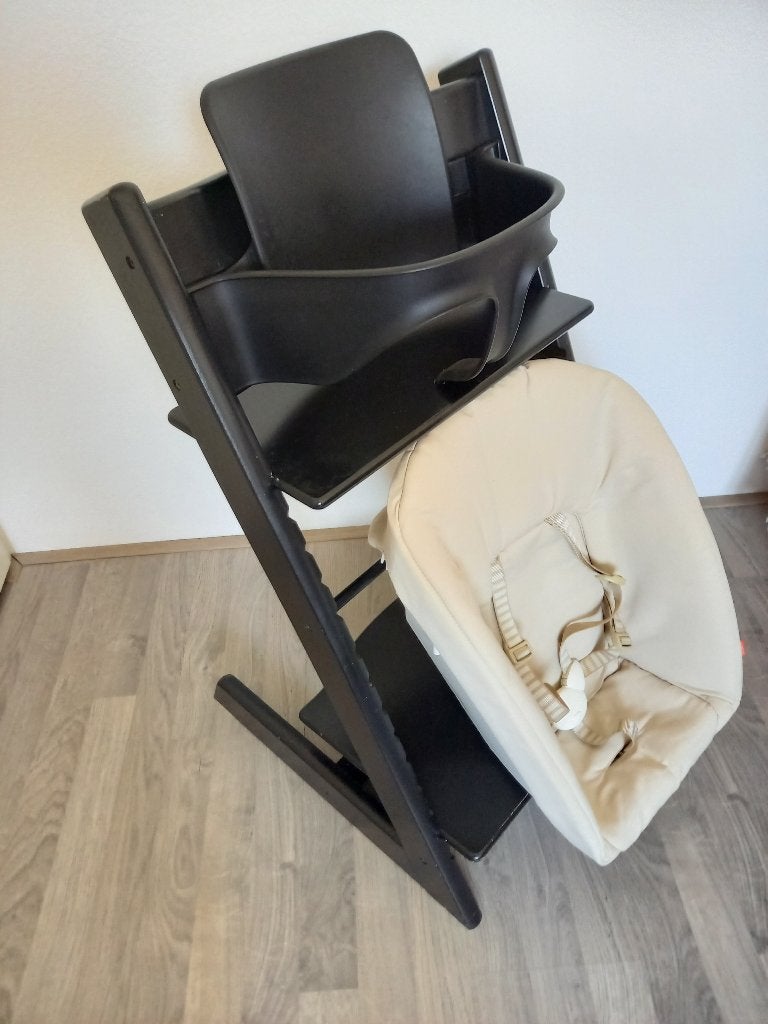 Stokke Tripp Trapp stoel, met newbornset + babyset, Ophalen, Gebruikt, Meegroeistoel, Stoelverkleiner