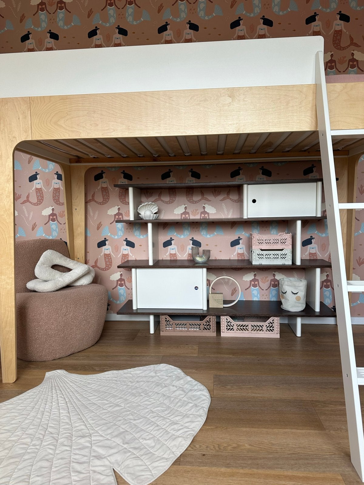 Oeuf NYC Perch hoogslaper / Junior Loft Bed – berken/wit, Ophalen, Eenpersoons, Zo goed als nieuw, 200 cm