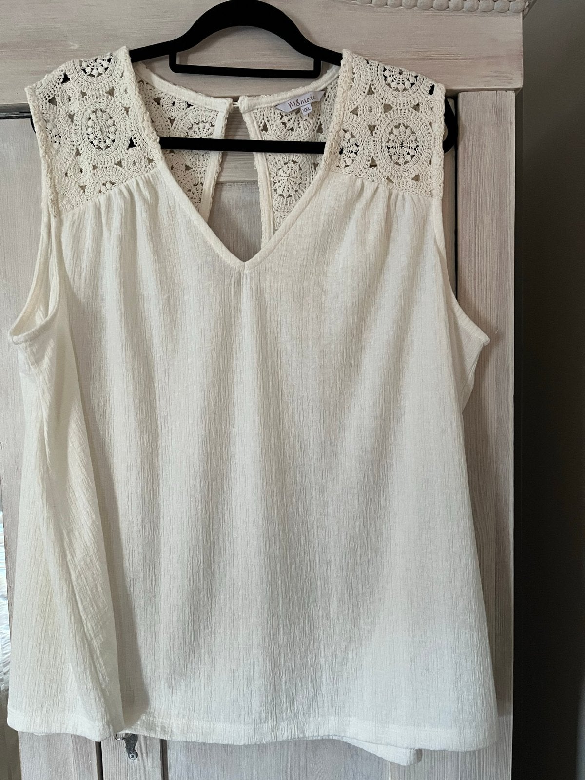 M&S Mode Crème Top met Gehaakte Details, Kleding | Dames, Beige, Maat 46/48 (XL) of groter, Nieuw, Ophalen of Verzenden