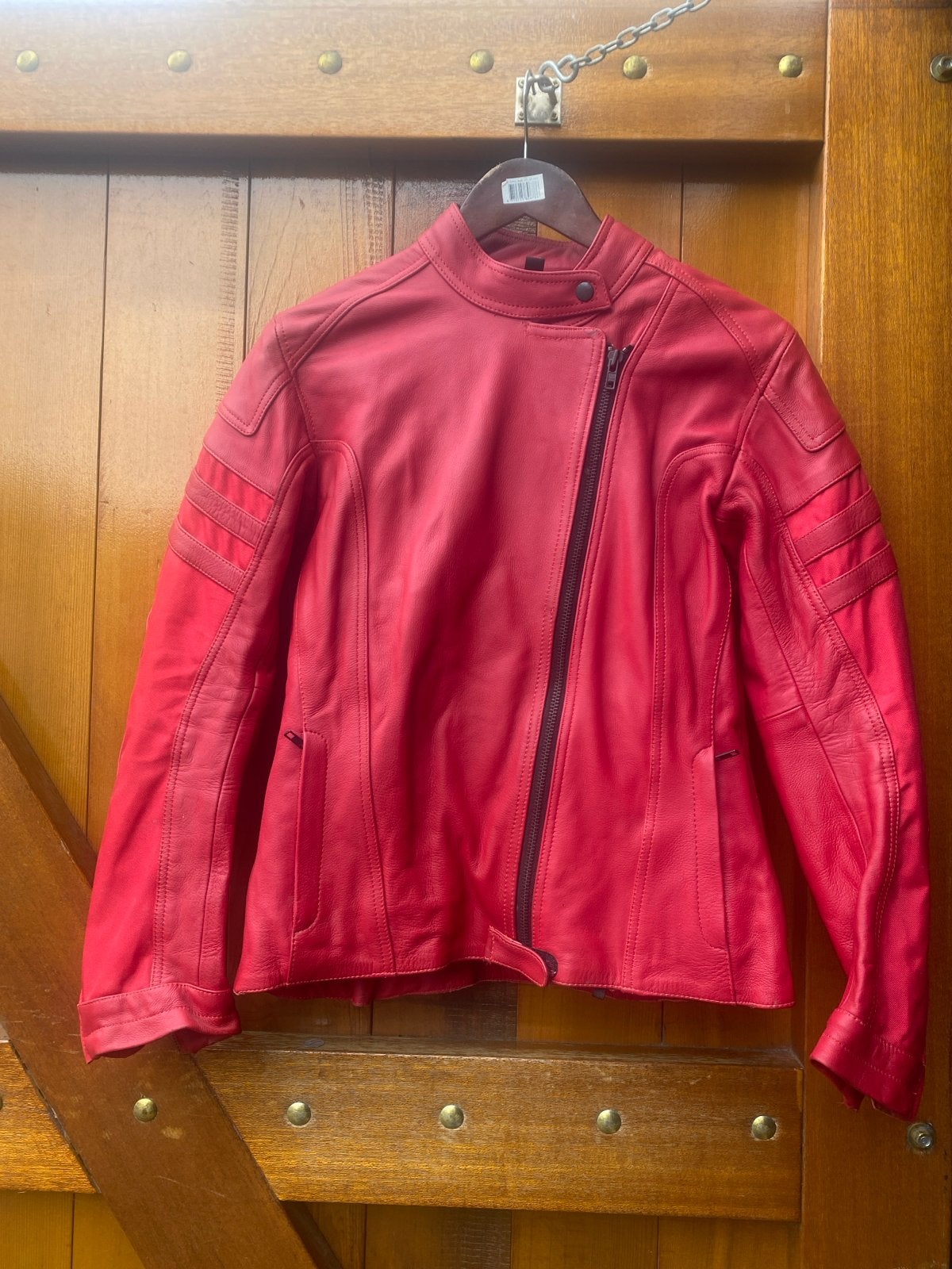 Stijlvolle Rode Leren Motorjas voor Dames M, Ophalen, Tweedehands, Dames, Jas | leer