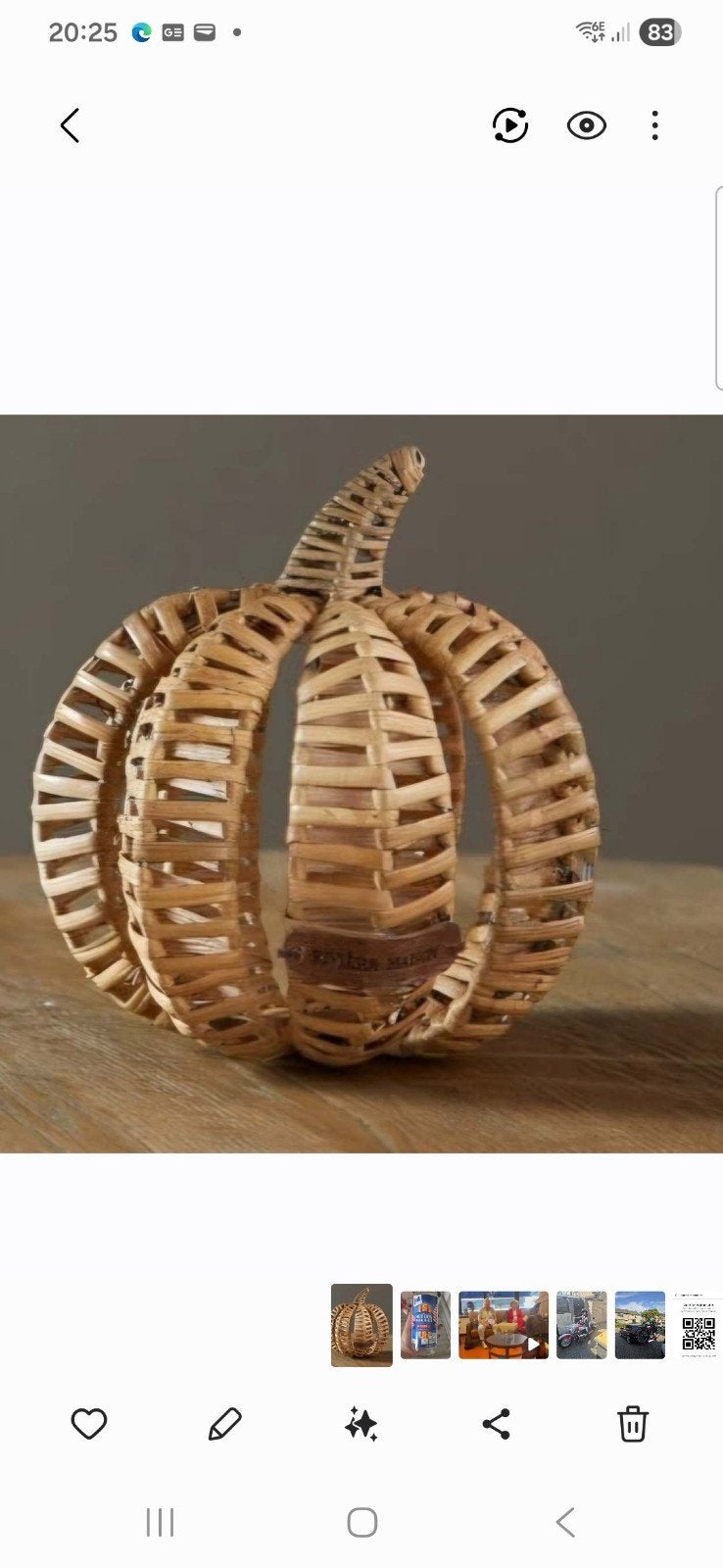 Rivièra Maison Pompoen - Decoratieve rotan pompoen, Ophalen of Verzenden, Natuurlijk materiaal, Bruin, Landelijk