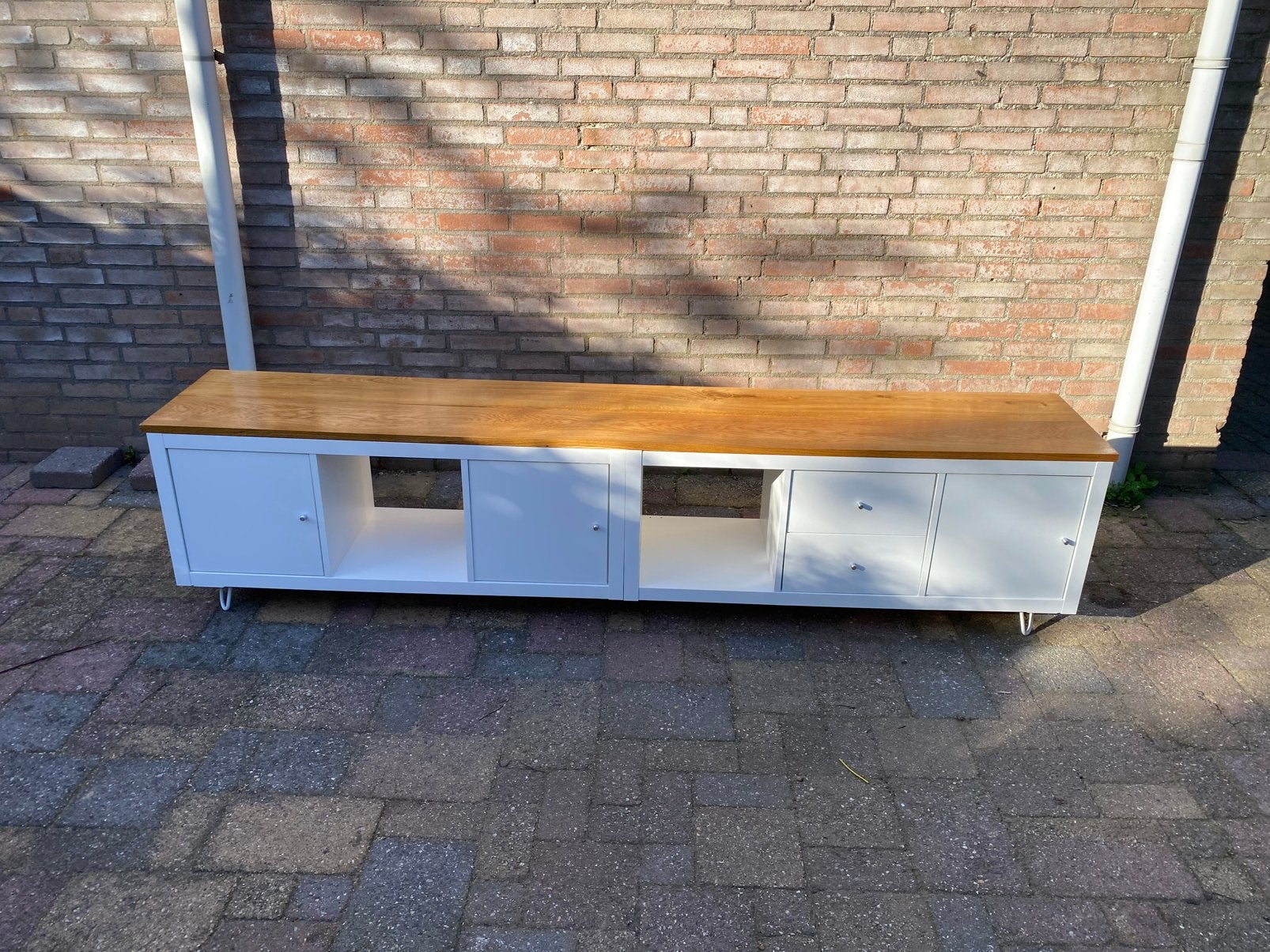 TV meubel eiken (ikea kallax), Ophalen of Verzenden, Zo goed als nieuw