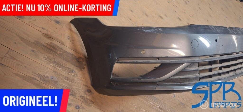 GOLF 7.5 7 FACELIFT Voorbumper LR7H 4X PDC BUMPER SCHADE, Gebruikt, Ophalen of Verzenden, Bumper, Volkswagen