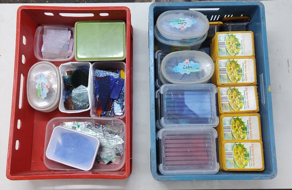 Assortiment glas (glas in lood/tiffany), Minder dan 80 cm, Overige typen, Ophalen of Verzenden, Zo goed als nieuw