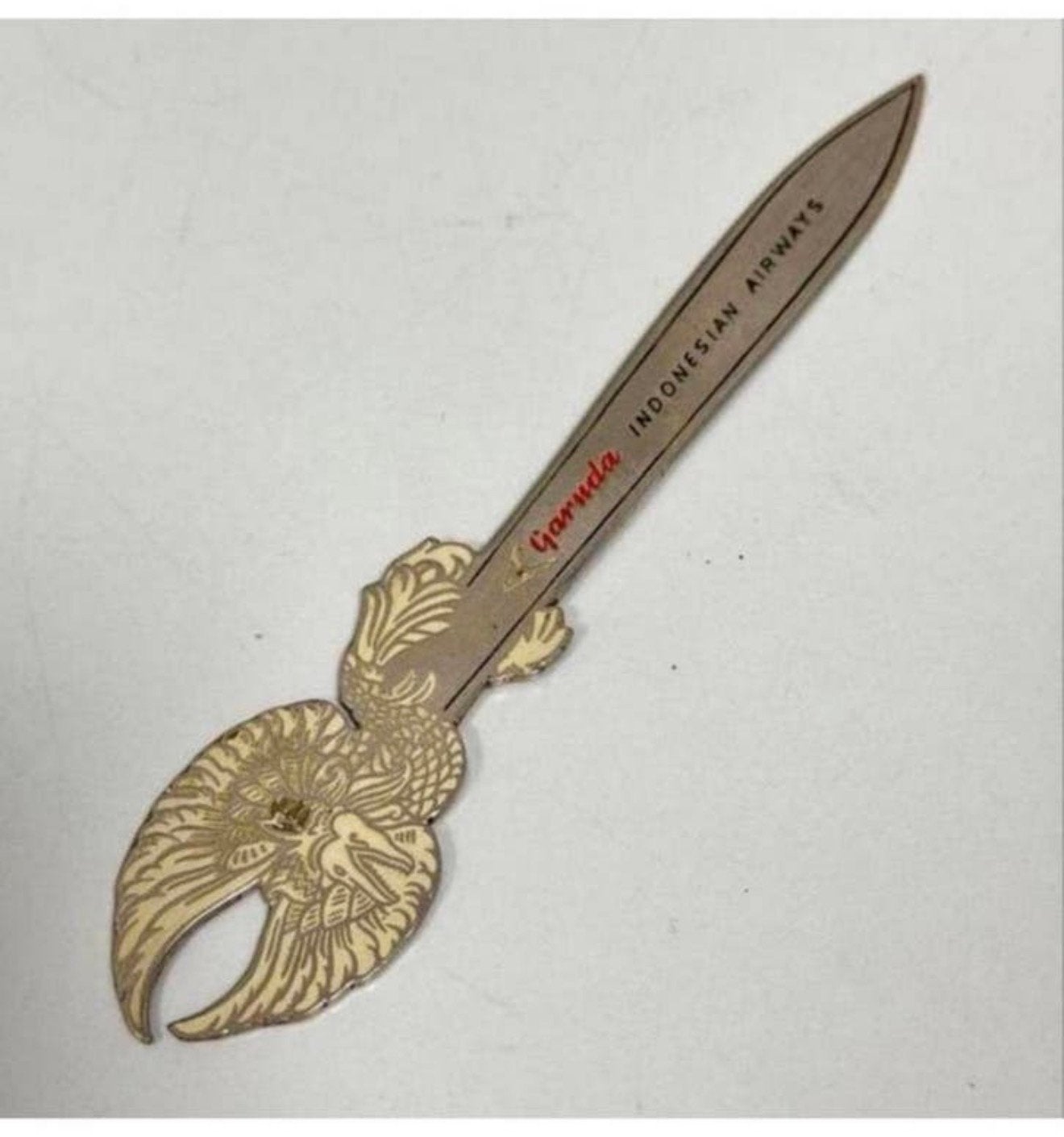 Zeldzame briefopener Garuda INDONESIAN AIRWAYS brief-opener, Antiek en Kunst, Ophalen of Verzenden