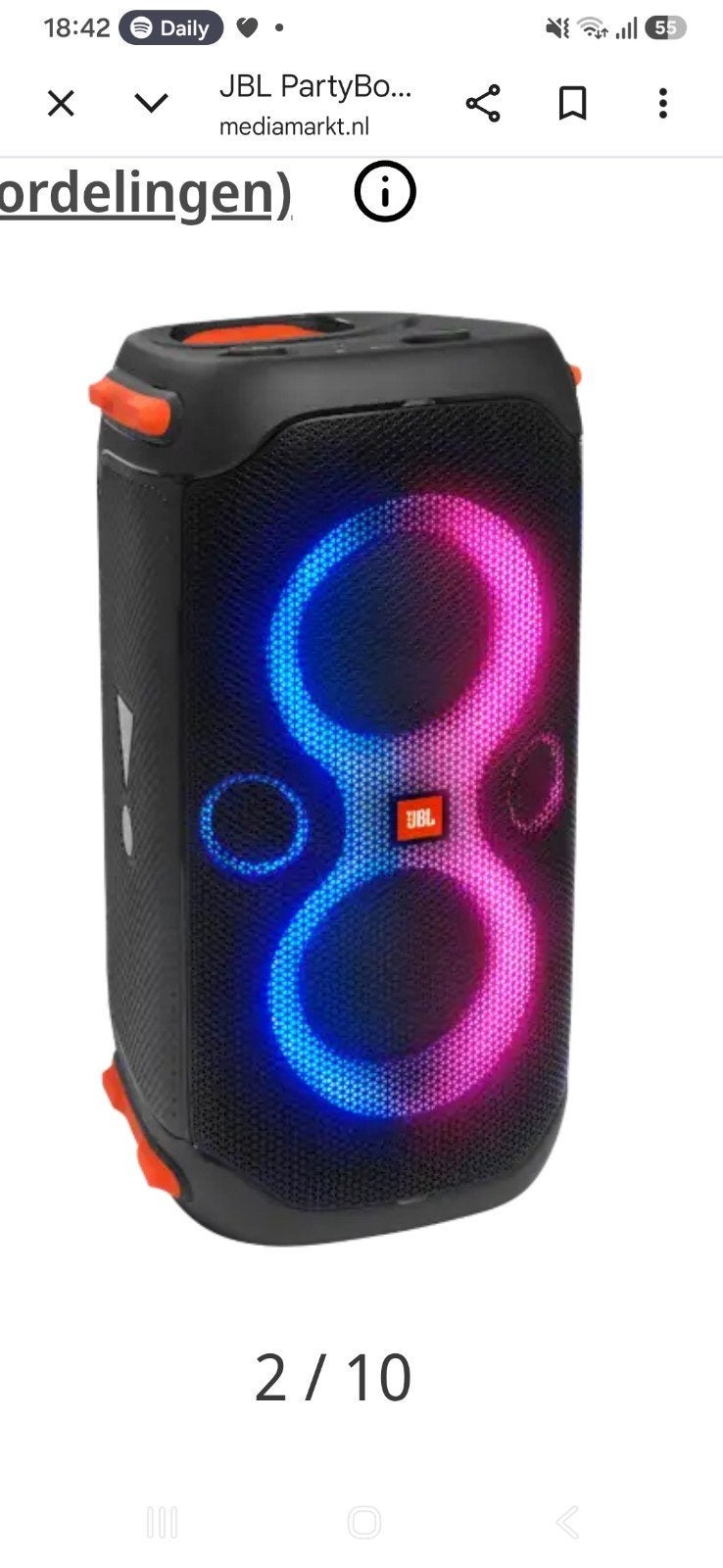 JBL PartyBox 110 - Draagbare Party Speaker met Lichteffecten