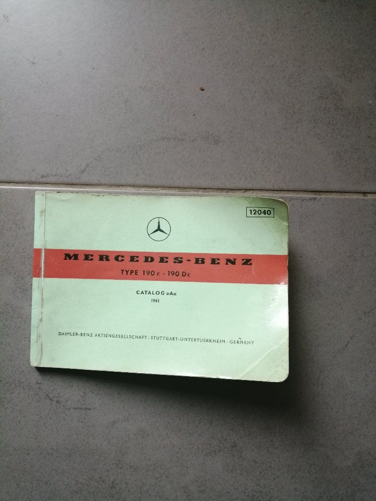 Onderdelen Catalogus MERCEDES -BENZ  type 190c-190dc W110, Ophalen of Verzenden