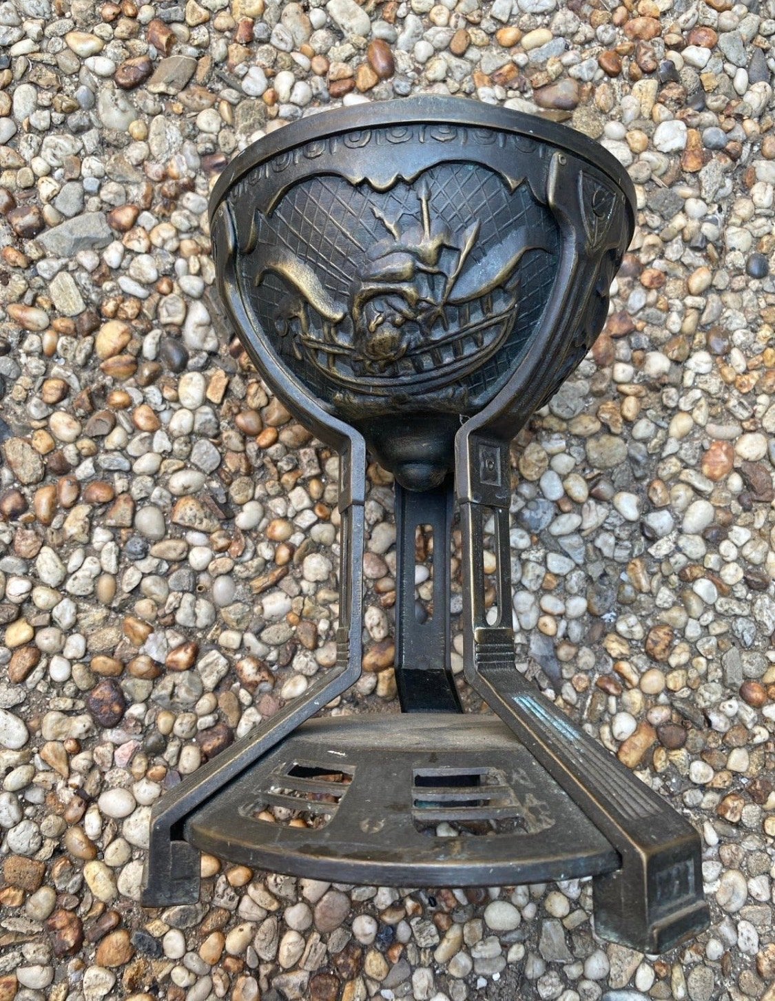 Antieke bronzen wierookbrander met scheepsdecoratie, Antiek en Kunst, Ophalen of Verzenden