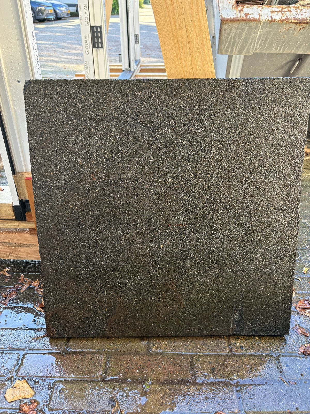 Antraciet betontegels 60x60x4 cm, Ophalen, Gebruikt, 5 tot 10 m², Beton