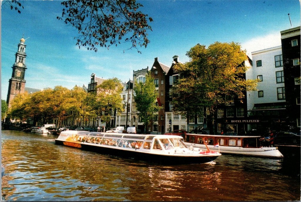 Breda -  4 ansichtkaarten rondvaartboot de zonnebloem ..., Verzenden, 1960 tot 1980, Gelopen, Noord-Brabant