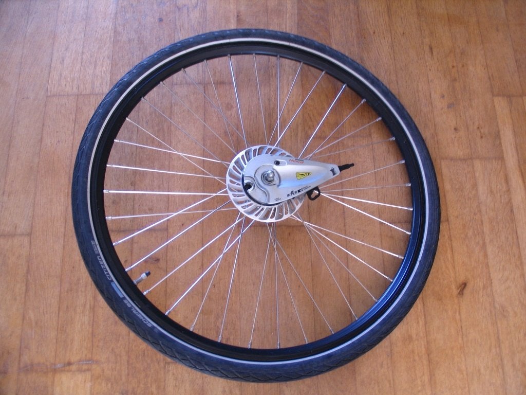 28 inch Shimano voorwiel HB-IM40, Fietsen en Brommers, Fietsonderdelen, Gebruikt, Elektrische fiets, Aluminium, Shimano