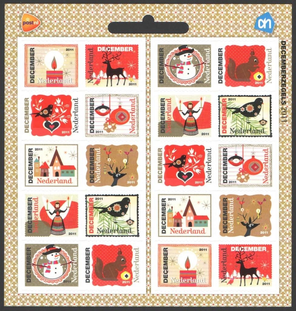 Nederland NVPH nr Va2887/96 postfris Decemberzegels 2011, Postzegels en Munten, Ophalen of Verzenden, Na 1940, Postfris