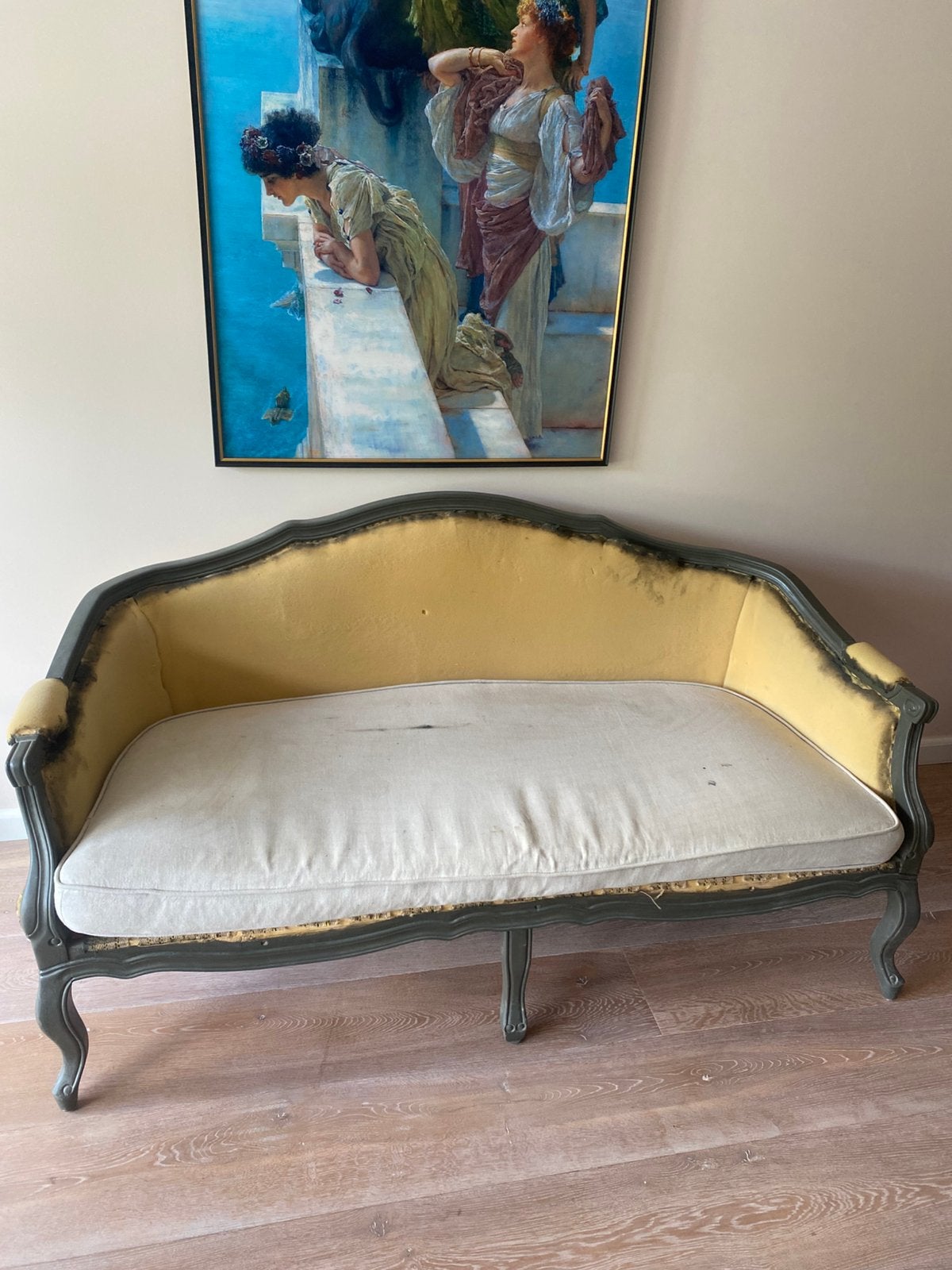 Vintage Louis XV-stijl canapé / sofa – restauratieproject, Ophalen of Verzenden, Zo goed als nieuw, Stof
