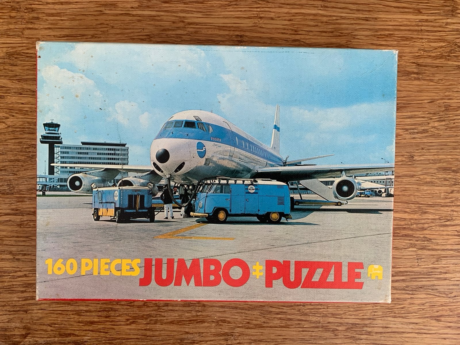 Jumbo Puzzle Finnair DC-8 op Schiphol (160 stukjes), Ophalen of Verzenden, Gebruikt, Overige typen