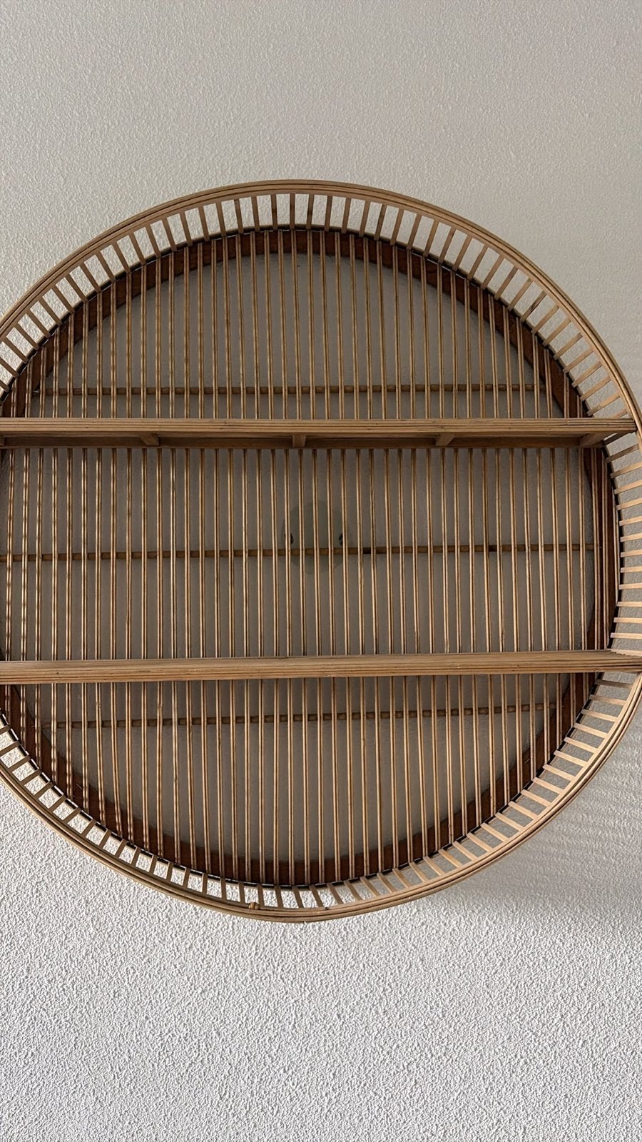 Rond Bamboe Wandkastje - ø75x12.5 cm, Ophalen of Verzenden, Gebruikt