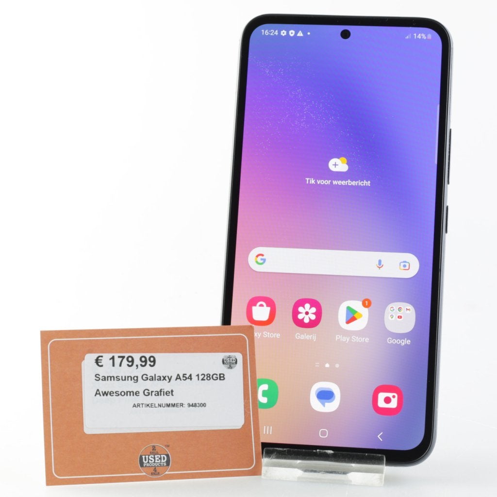 Samsung Galaxy A54 128GB Awesome Grafiet, Samsung, Zo goed als nieuw, Support@Samsung.com, 129, Samsung-ro, Yeongtong-gu
Suwon-si, Gyeonggi-do 16677
South Korea