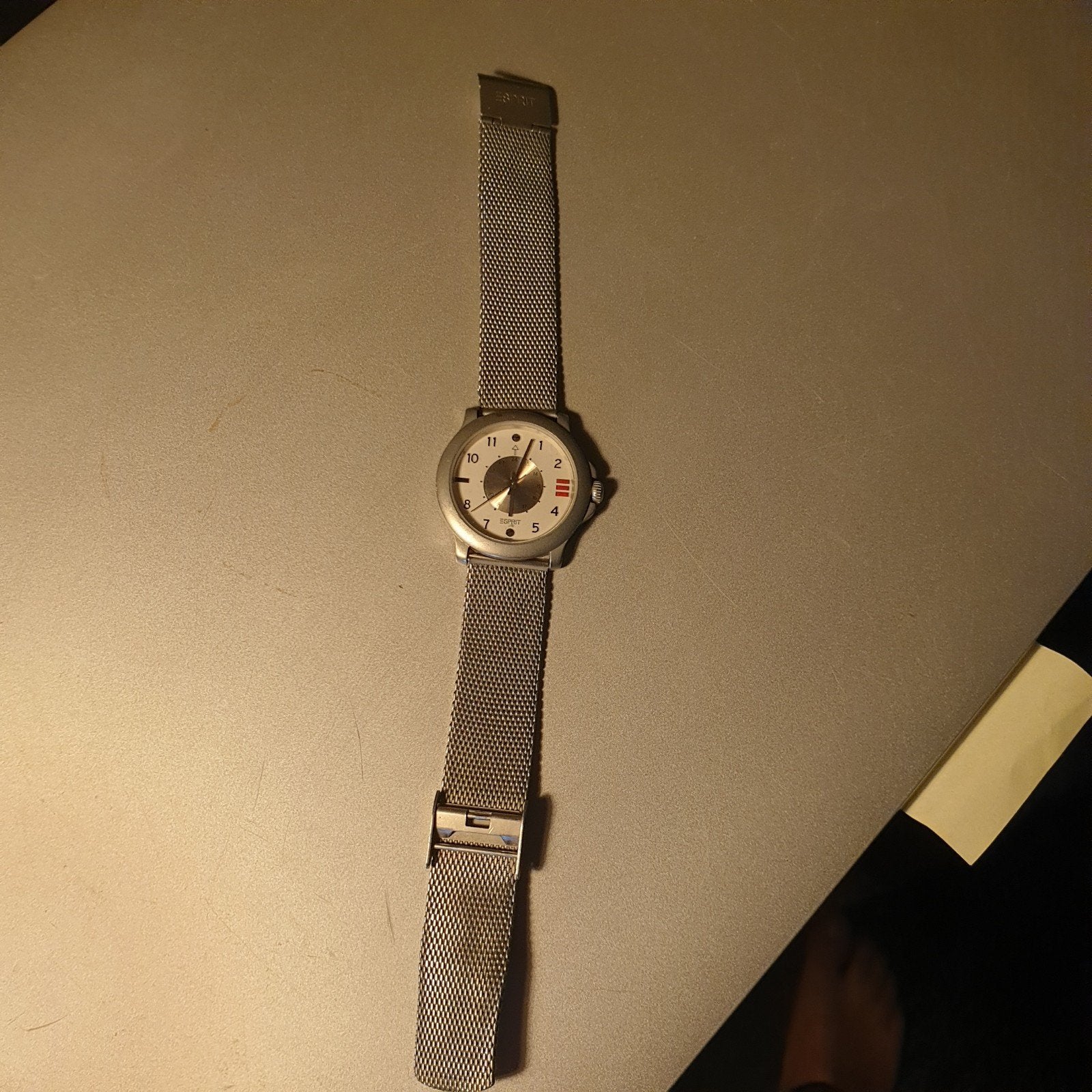 Vintage Esprit horloge - zelf opwinden, Staal, Gebruikt, Staal, Ophalen of Verzenden