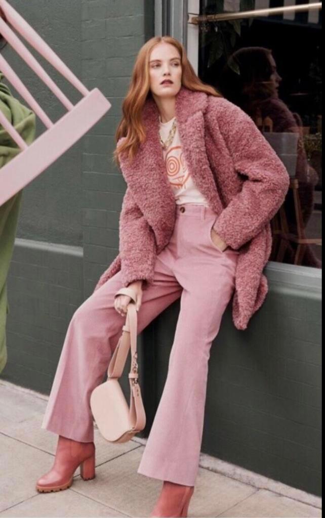 Ted Baker halflange bontjas oudroze ruime maat Ted5=42, Kleding | Dames, Jassen | Winter, Verzenden, Nieuw, Maat 42/44 (L), Roze