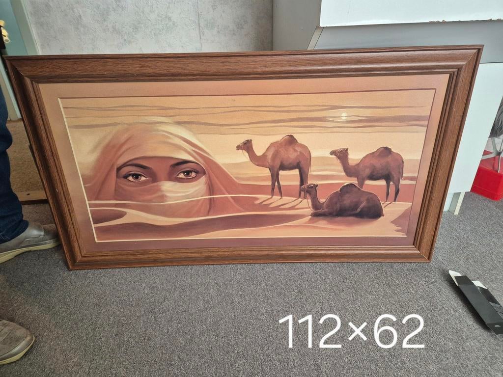 Oosters schilderij met woestijn en kamelen, Ophalen