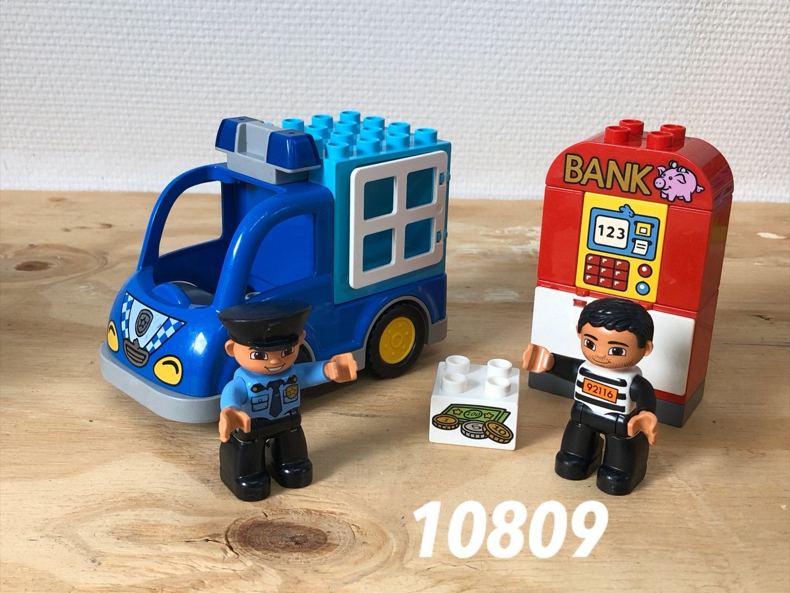 Duplo politie patrouille auto 10809 (compleet) 7, Ophalen of Verzenden, Zo goed als nieuw, Complete set, Duplo