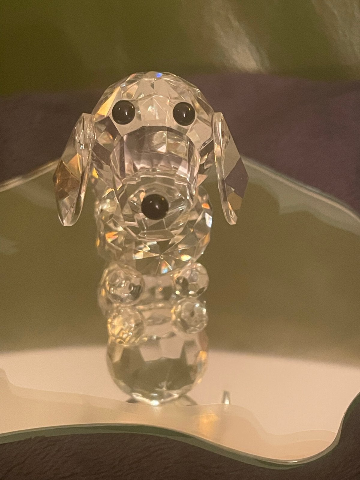 Kristal Teckel Hondje Figuur, Ophalen of Verzenden, Zo goed als nieuw, Figuurtje