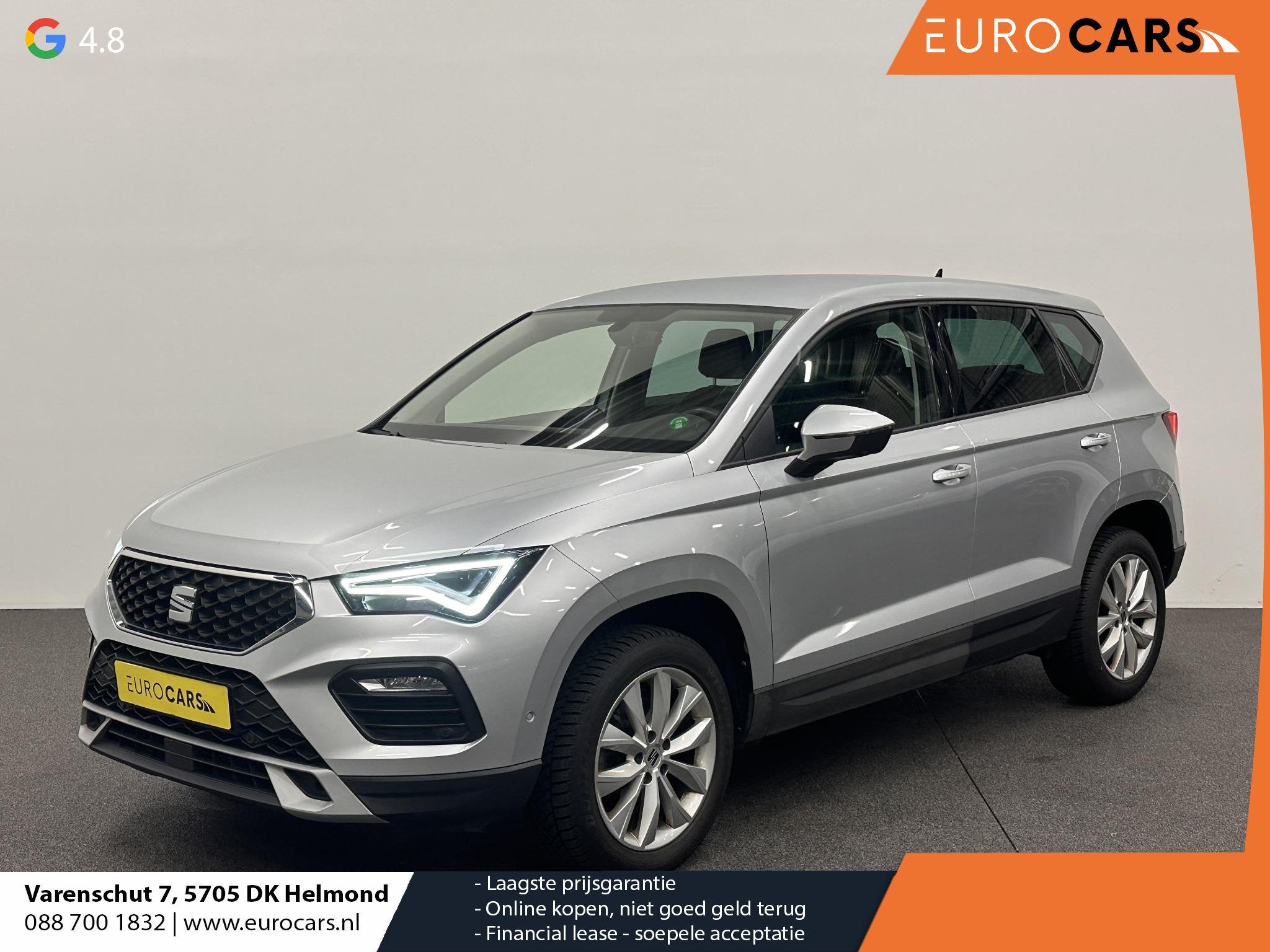 SEAT Ateca 1.5 TSI Style Aut. DSG-7 Airco ECC Carplay Navi W, Auto's, Seat, Dealer onderhouden, 4 cilinders, Bedrijf, 1600 kg