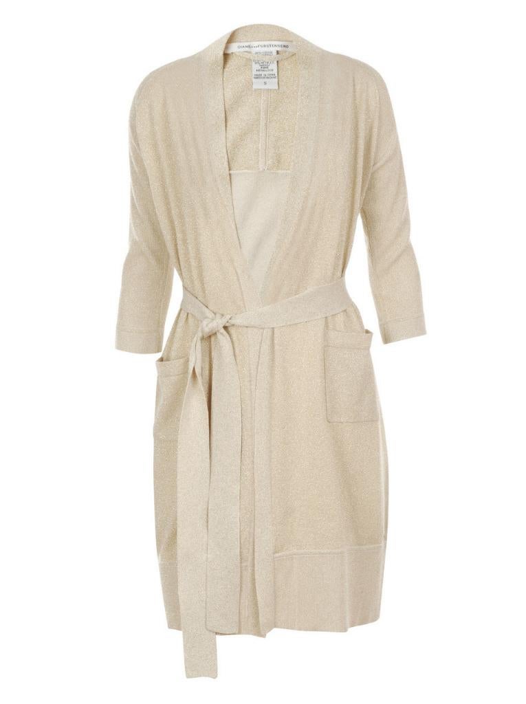 Diane von Furstenberg ORIGINEEL toona vest goud gouden vest, Ophalen of Verzenden, Gedragen, Maat 36 (S), Overige kleuren