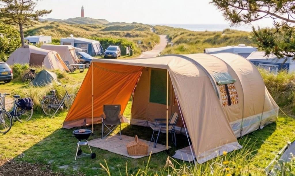 Zeer nette 2800 tunneltent van karsten, Caravans en Kamperen, Tenten, Ophalen, Zo goed als nieuw, Tot en met 4