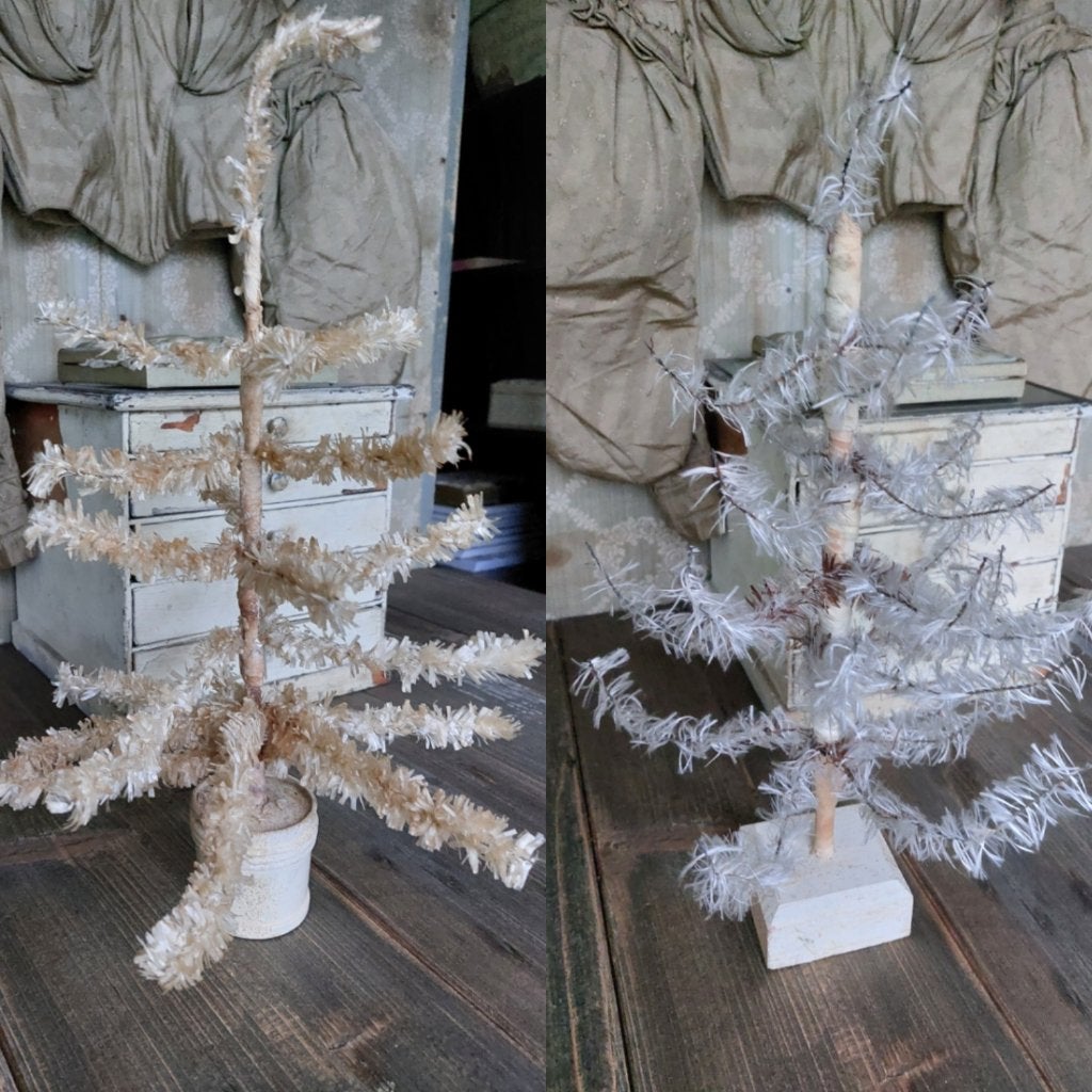 Oud oude antiek antieke kerstboom kerstboompje feathertree, Diversen, Ophalen of Verzenden