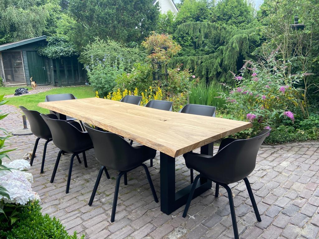 Boomstam tuintafels eiken / douglas op maat, Ophalen of Verzenden, Nieuw, Rechthoekig, Hout