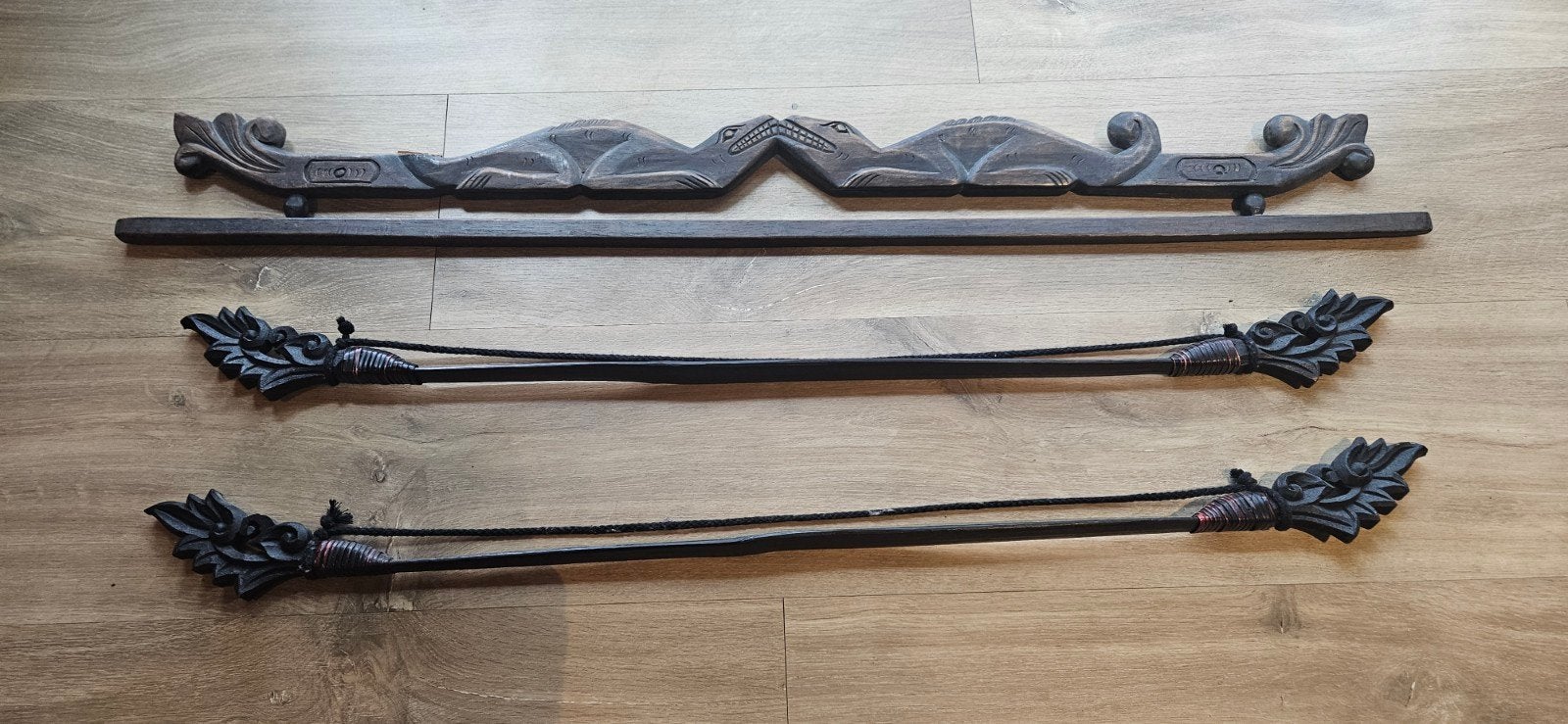 Decoratieve houten wanddecoratie, niet-Westerse kunst, Hout, Wanddecoratie, Zwart, Ophalen of Verzenden
